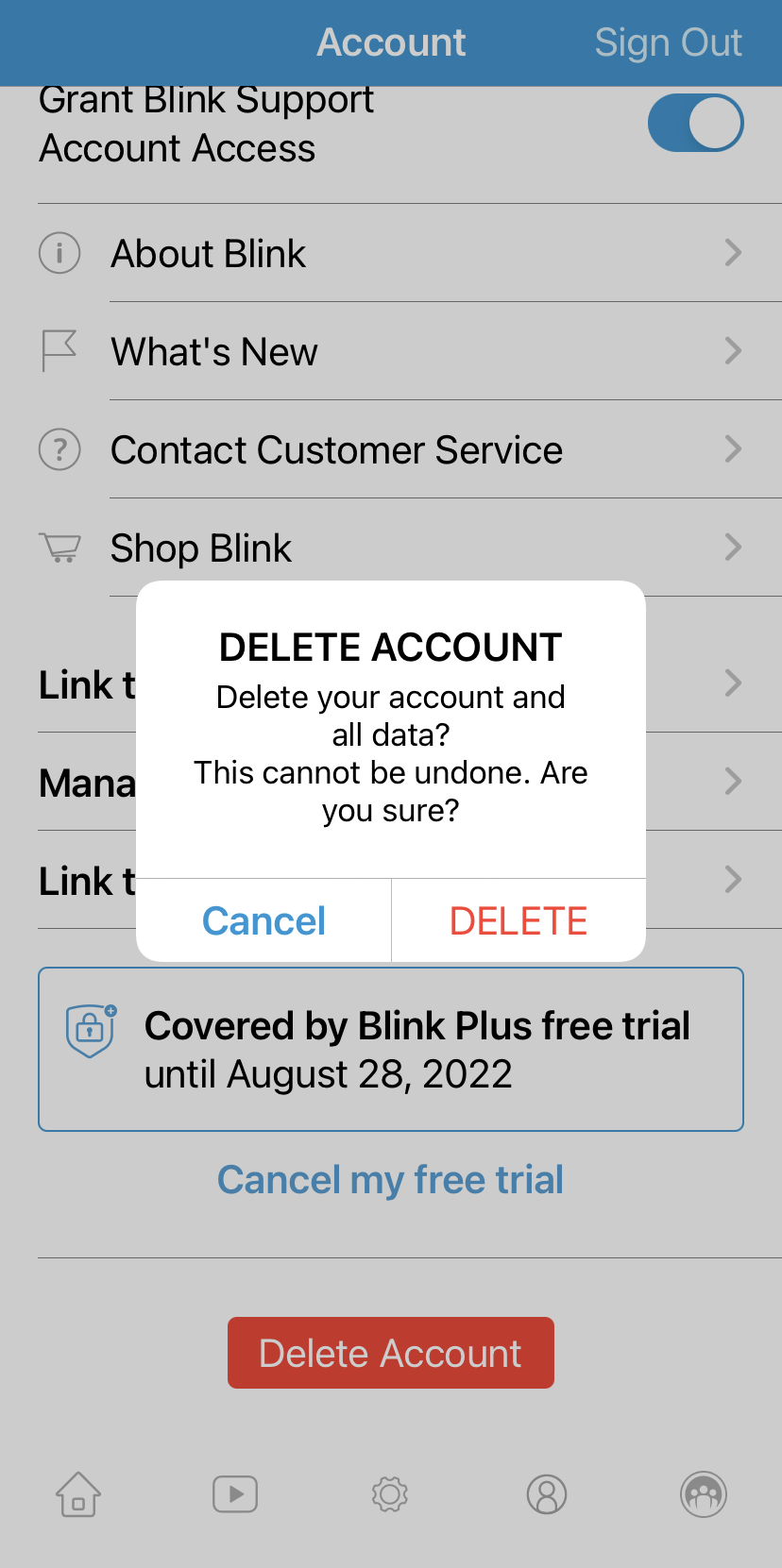 Blink — How Do I Delete My Account?