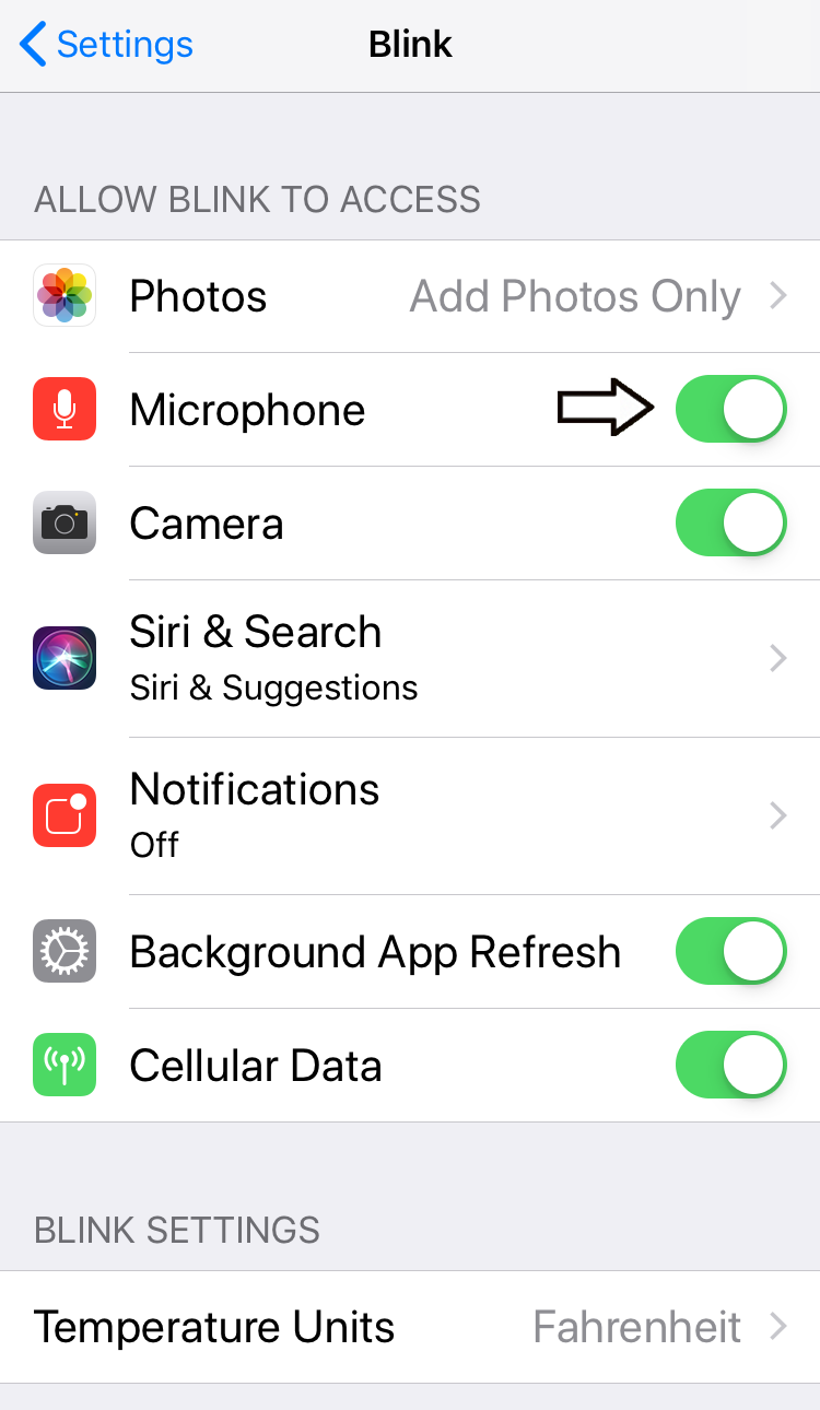 iOS mic settings