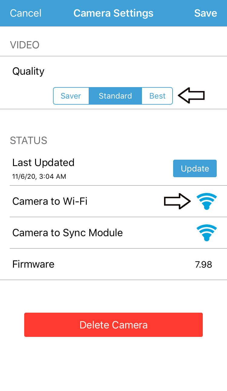 best settings for blink xt2 camera