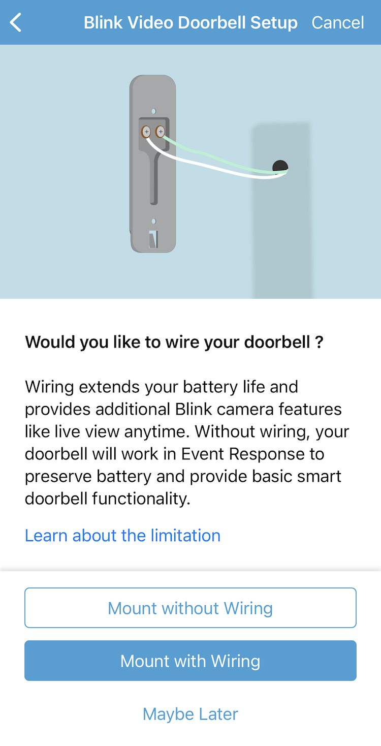 blink doorbell wired