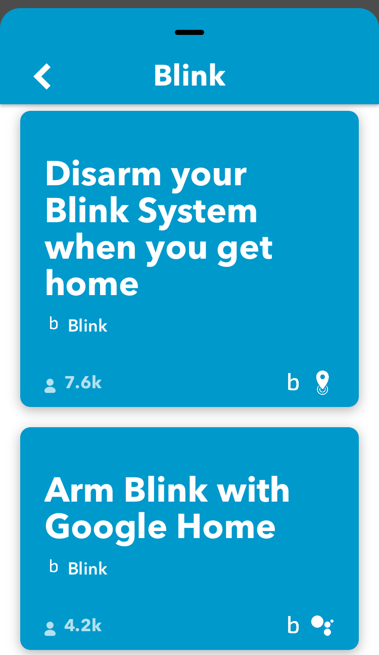 blink camera ifttt