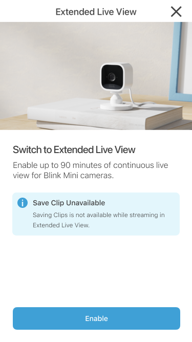 blink camera live view not supported on alexa