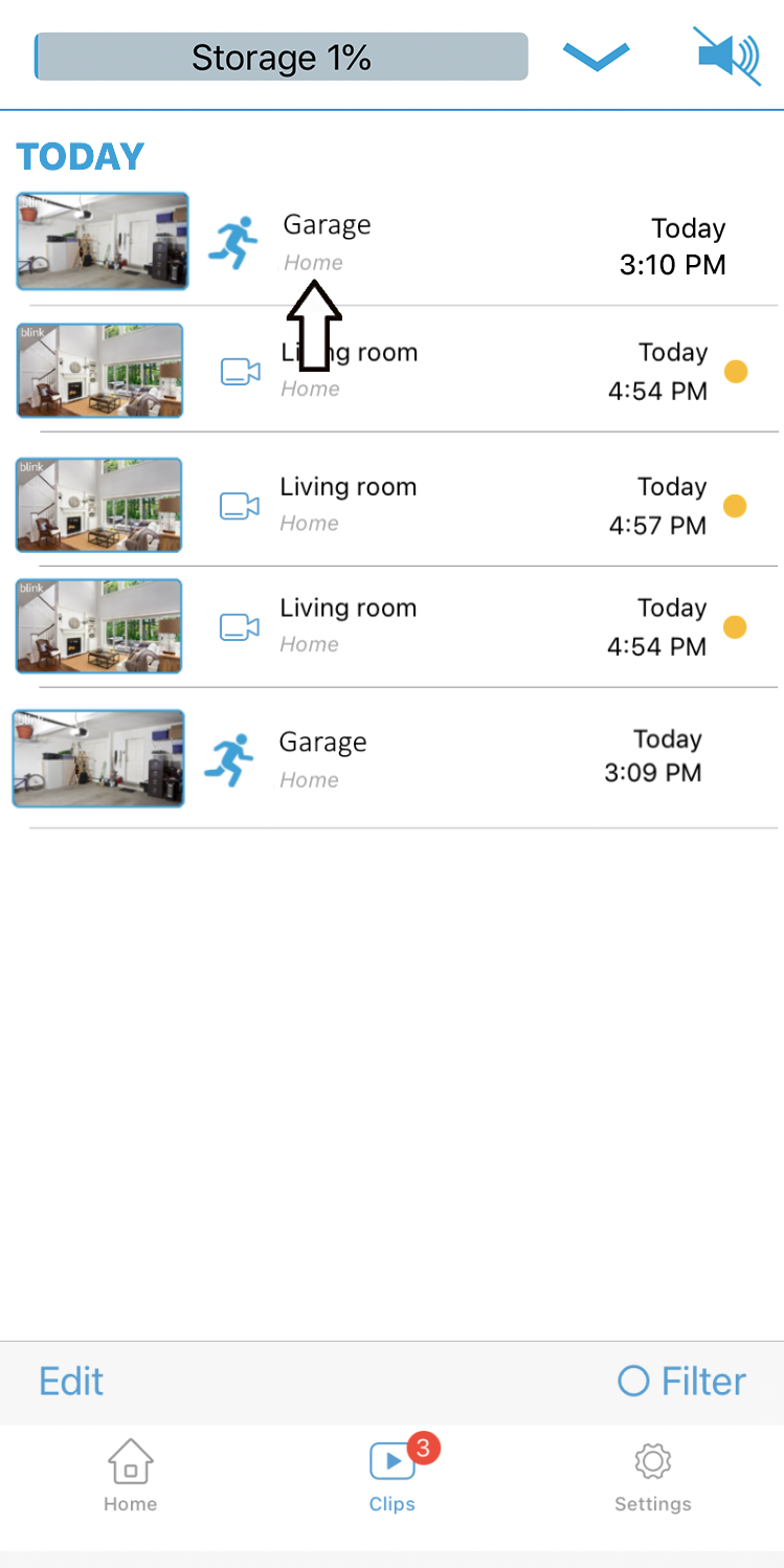tap the clip you would like to view and delete